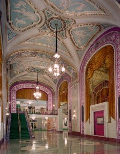 The lobby of the Powers Auditorium, nee Warner Theatre. Photo courtesy of the Mahoning County Convention and Visitors Bureau.