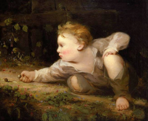 Boy Playing Marbles by Blythe