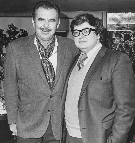 Russ Meyer and Roger Ebert, 1970 [credit: Roger Ebert, via Wikimedia Commons]